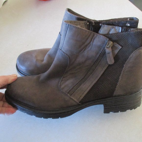 Earth Jordan brown  Leather  Ankle Boot Booties Women’s 9.5 D zip side - Picture 1 of 5